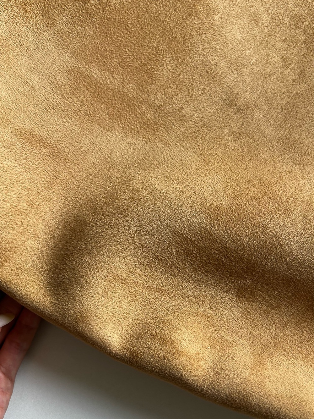 Faux Suede Oversized Hobo Tote in Camel - Picture 2 of 4